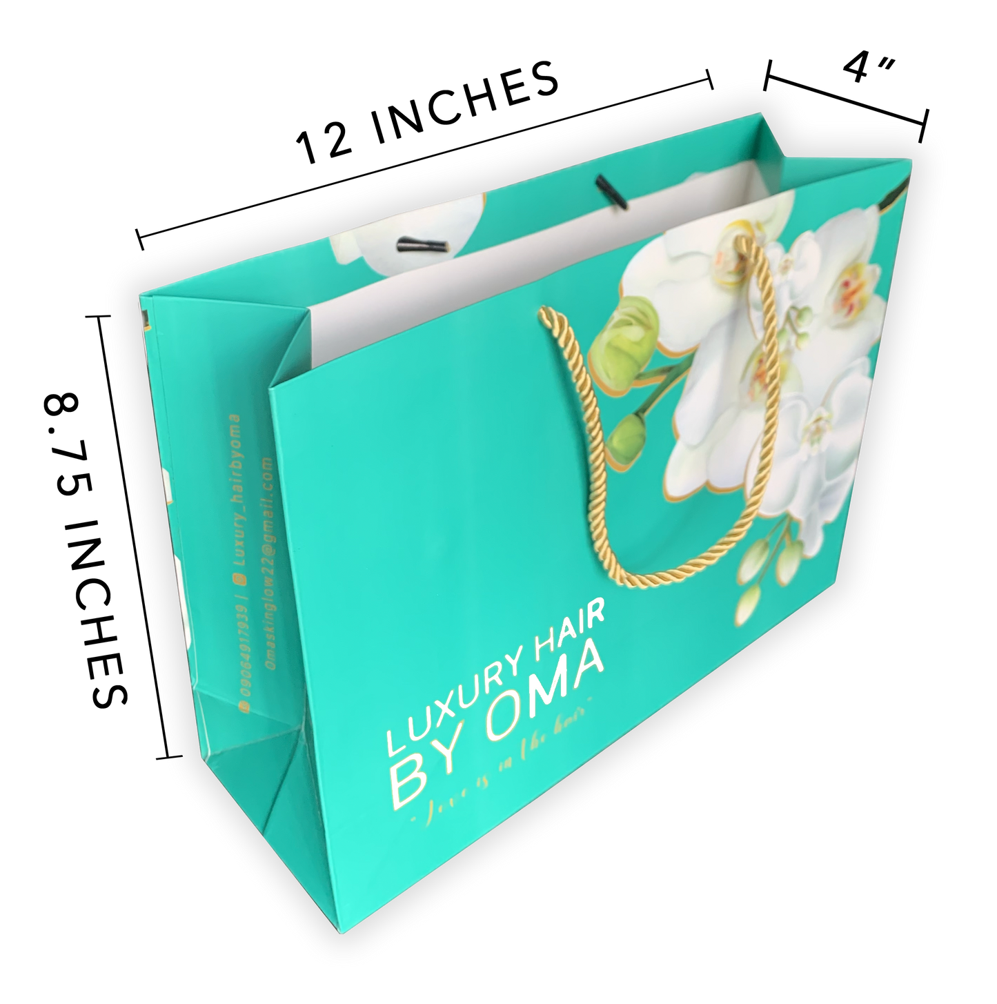 MEDIUM CUSTOM BRANDED PAPER BAG | 100 PIECES